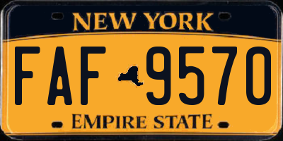 NY license plate FAF9570