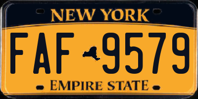 NY license plate FAF9579