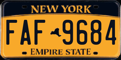 NY license plate FAF9684