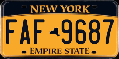 NY license plate FAF9687