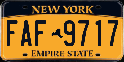 NY license plate FAF9717