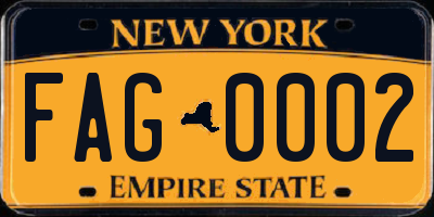 NY license plate FAG0002