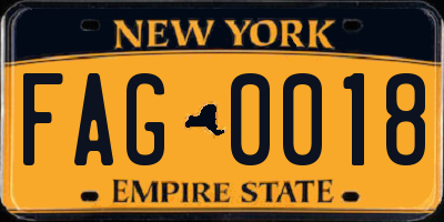 NY license plate FAG0018