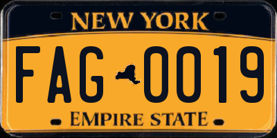 NY license plate FAG0019