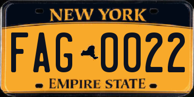 NY license plate FAG0022