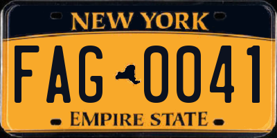 NY license plate FAG0041