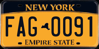 NY license plate FAG0091