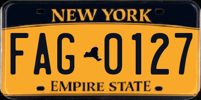 NY license plate FAG0127