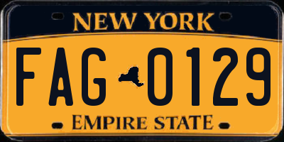 NY license plate FAG0129