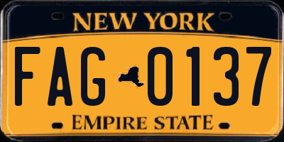 NY license plate FAG0137