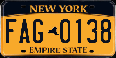 NY license plate FAG0138