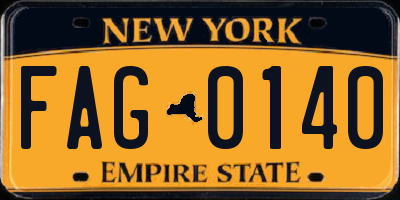NY license plate FAG0140