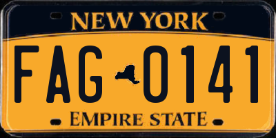 NY license plate FAG0141