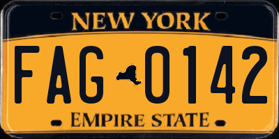 NY license plate FAG0142