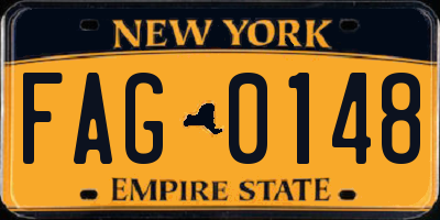 NY license plate FAG0148
