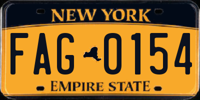 NY license plate FAG0154