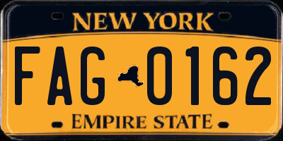 NY license plate FAG0162