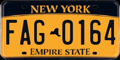 NY license plate FAG0164
