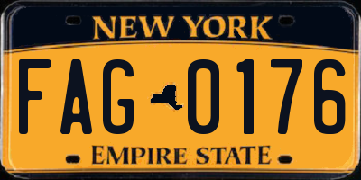 NY license plate FAG0176