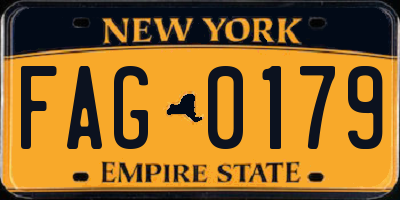 NY license plate FAG0179