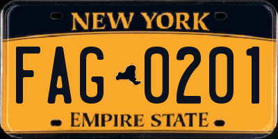 NY license plate FAG0201
