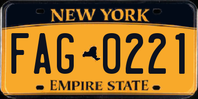 NY license plate FAG0221