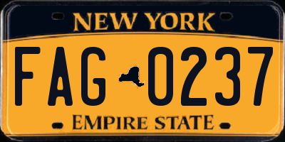 NY license plate FAG0237