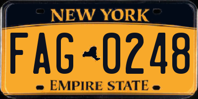 NY license plate FAG0248