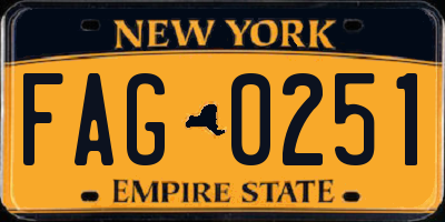 NY license plate FAG0251