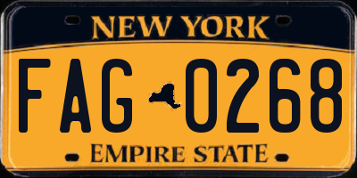 NY license plate FAG0268