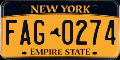 NY license plate FAG0274