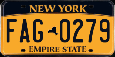NY license plate FAG0279