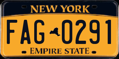 NY license plate FAG0291