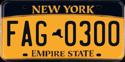 NY license plate FAG0300