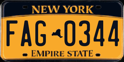 NY license plate FAG0344