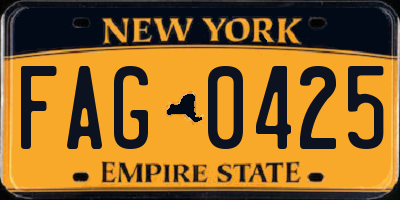 NY license plate FAG0425
