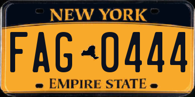 NY license plate FAG0444
