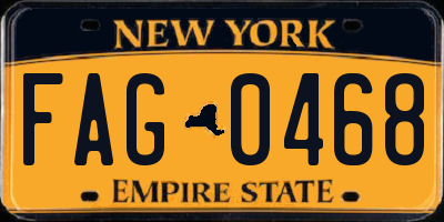 NY license plate FAG0468