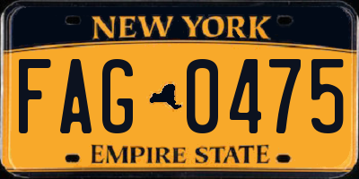NY license plate FAG0475