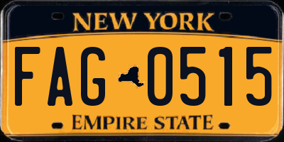 NY license plate FAG0515