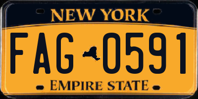 NY license plate FAG0591