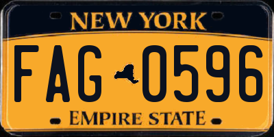NY license plate FAG0596