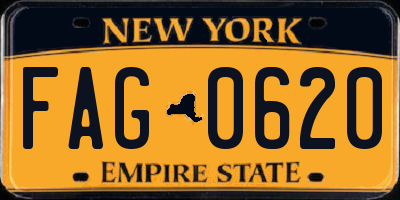 NY license plate FAG0620