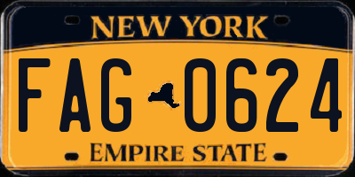 NY license plate FAG0624
