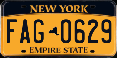 NY license plate FAG0629
