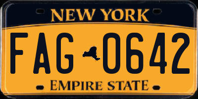 NY license plate FAG0642