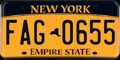 NY license plate FAG0655