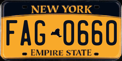 NY license plate FAG0660