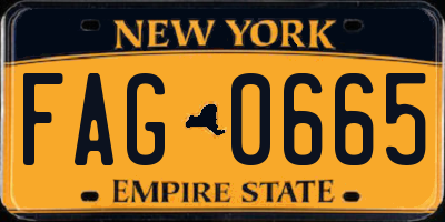 NY license plate FAG0665