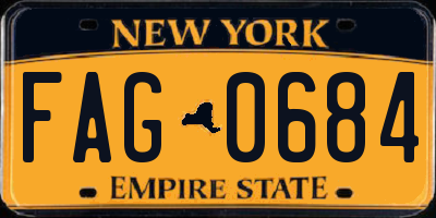 NY license plate FAG0684
